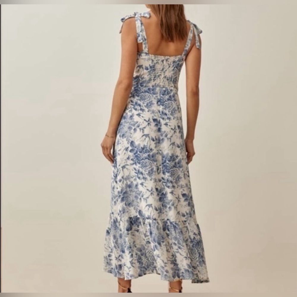 Reformation Blue Nikita Dress in Pompadour, Size 4 - Picture 8 of 9